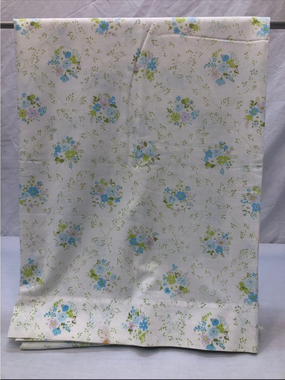 Vintage blue floral full sz sheet set
